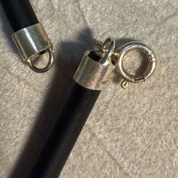 22” Black Cord Necklace - Unisex | 925 Silver Clasp | Minimalist | Great… - Picture 14 of 17